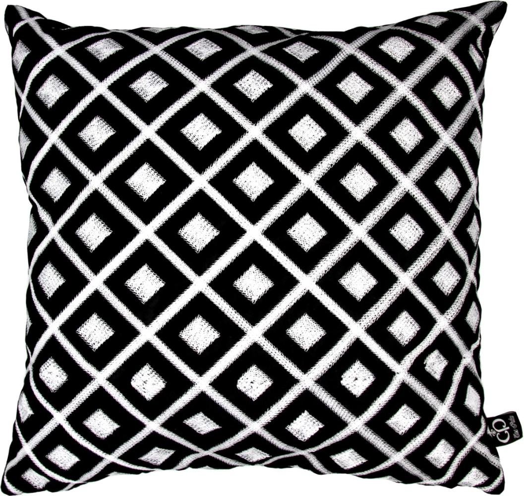 Casa Padrino Luxus Hotel Kissen Schwarz / Weiß 50 x H. 50 cm - Hotel Kollektion Bild 1