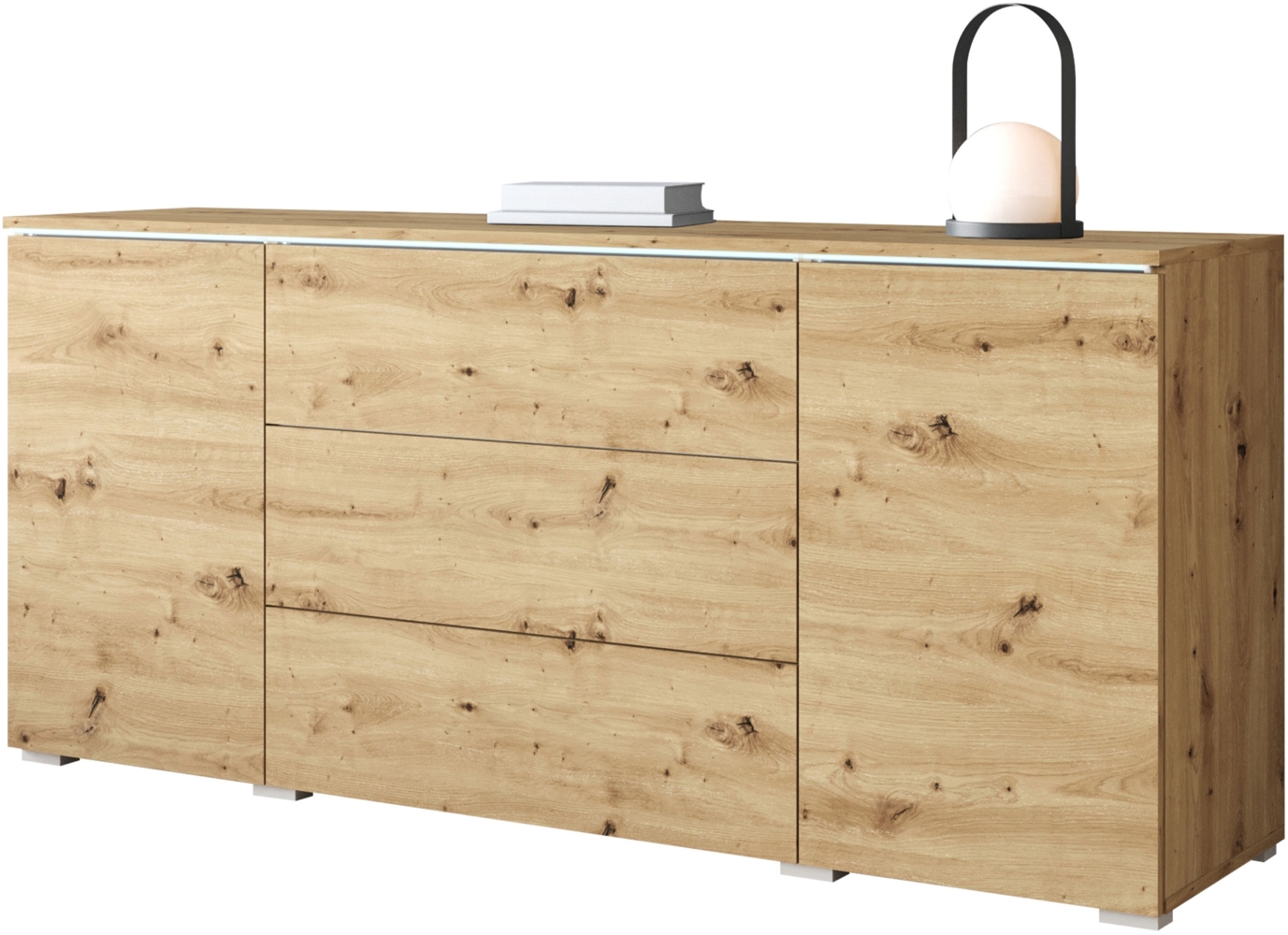 Kommode Doppo 150 (Farbe: Artisan Eiche, mit weißer LED Beleuchtung) Bild 1