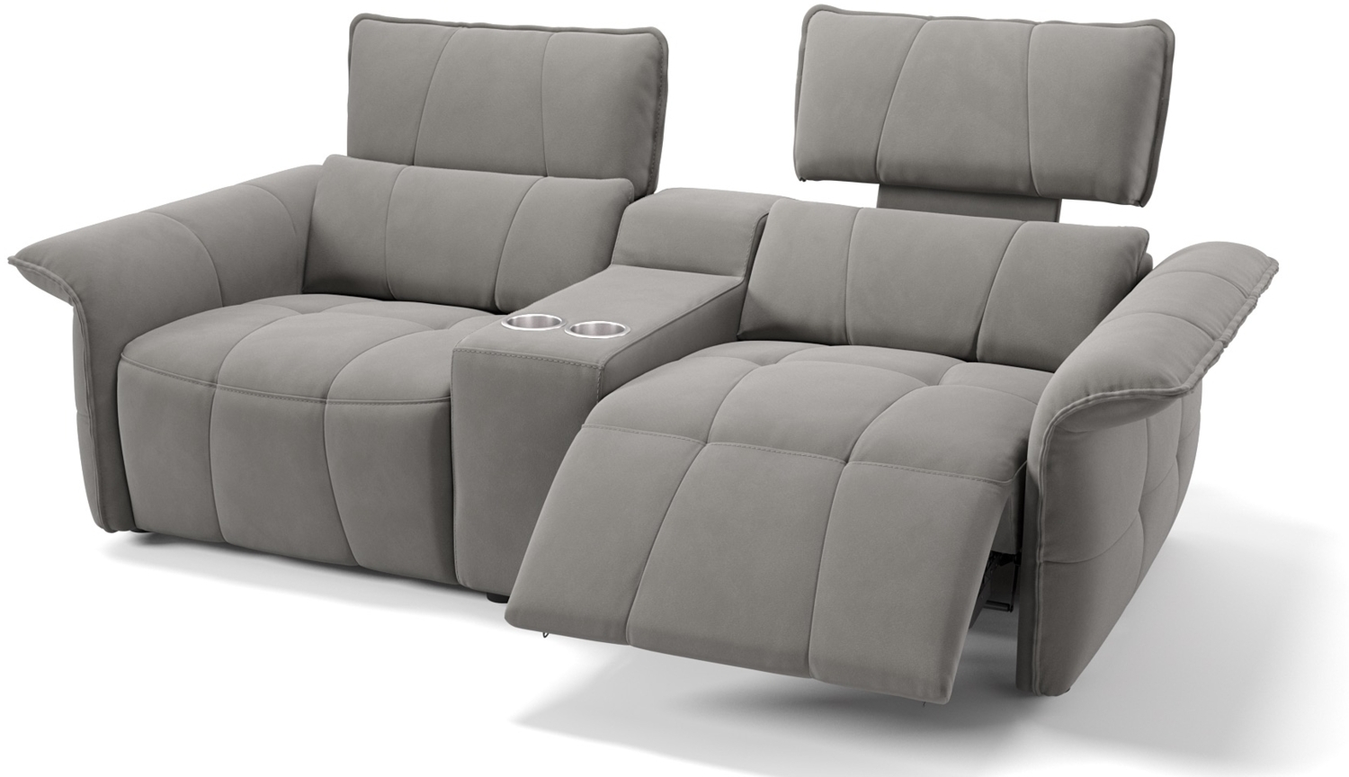 Sofanella Kinosofa ADRIA Stoffsofa Kinosessel Heimkino in Hellgrau S: 206 Breite x 101 Tiefe Bild 1