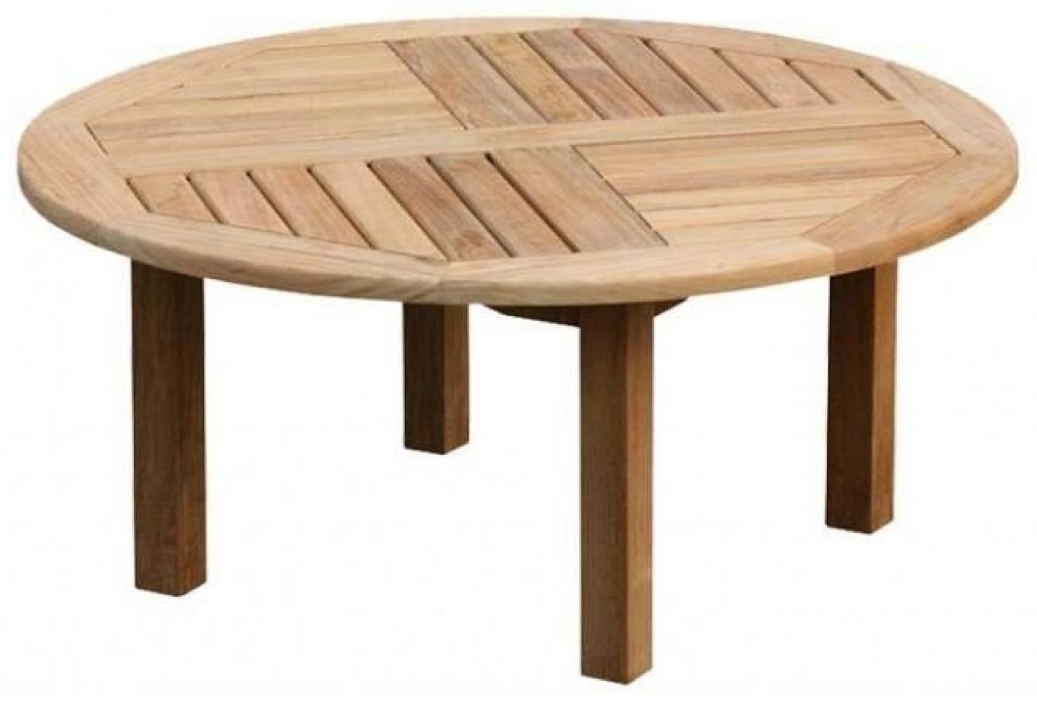 Couchtisch Verona rund Teak Massivholz - Tischhöhe 45 cm: 100 cm Bild 1