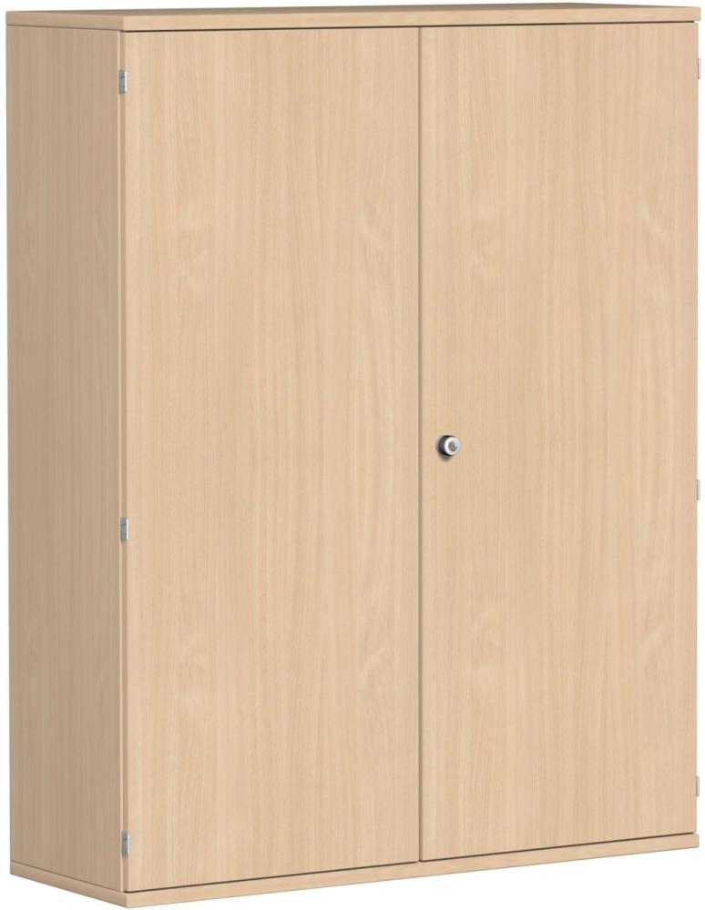 Flügeltürenschrank, 3 Dekor-Einlegeböden, 120x42x154cm, Buche Bild 1