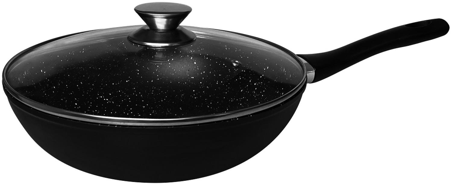 Bratpfanne Wokpfanne Pfanne Woktopf Induktion Glasdeckel Ø28 Cheffinger CF-FW28 Bild 1