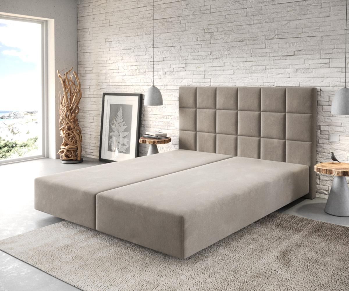 Boxspringgestell Dream-Fine 160x200 cm Mikrofaser Beige Bild 1