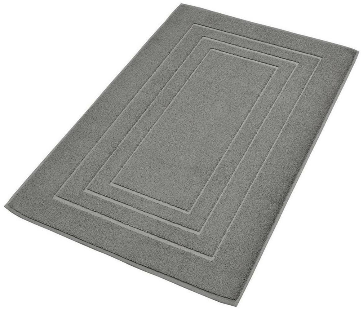 MONDO Badematte, Grau, 60 x 100 cm, Uni, fußbodenheizungsgeeignet, schnell trocknend, Baumwolle, rechteckig Bild 1