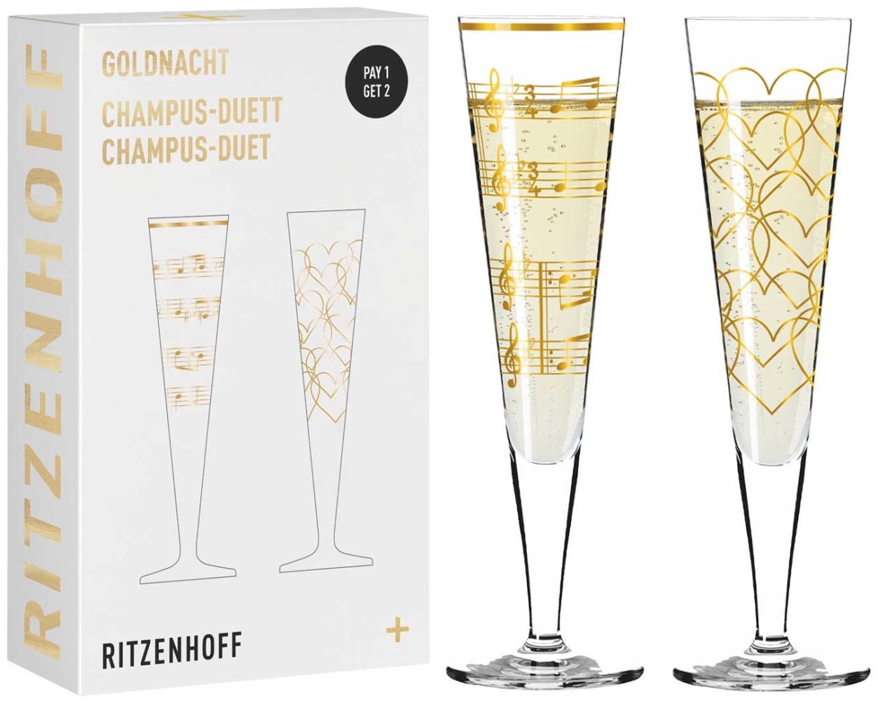 Ritzenhoff 6031006 Champagnerglas-Set H23 GOLDNACHT Nathalie Jean, Rurik Mahlberg 2023 Bild 1