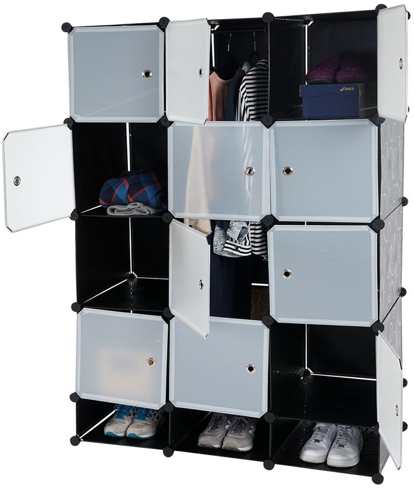 Regalsystem Sydney T306, Steckregal Garderobe Kleiderschrank, 8 Boxen je 37x37x47cm schwarz Bild 1