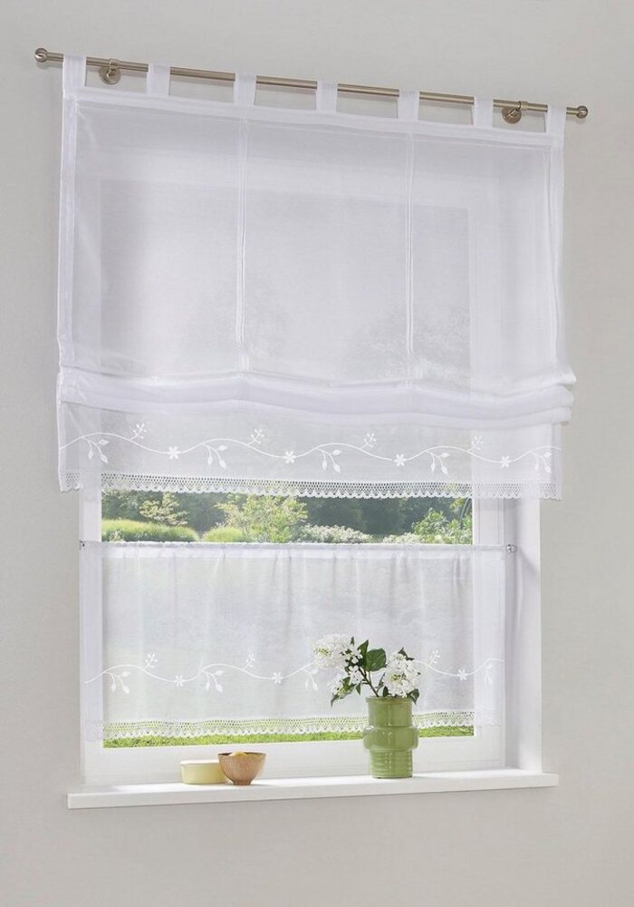my home Raffrollo Idaho, mit Klettband, Transparent, Voile, Polyester Bild 1