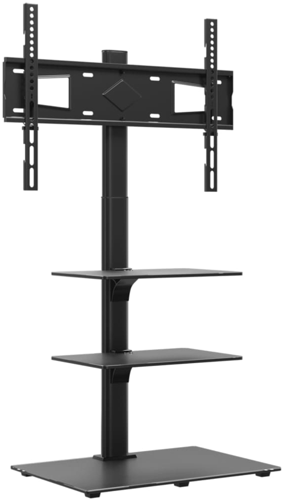 vidaXL TV-Eckständer mit 3 Ablagen für 32-65 Zoll Schwarz 379567 Bild 1