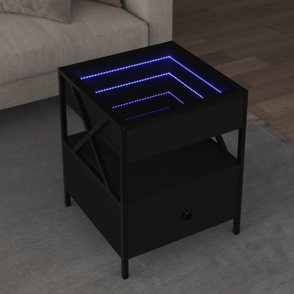 vidaXL Couchtisch mit Infinity-LED Schwarz 40x40x51 cm 847717 Bild 1