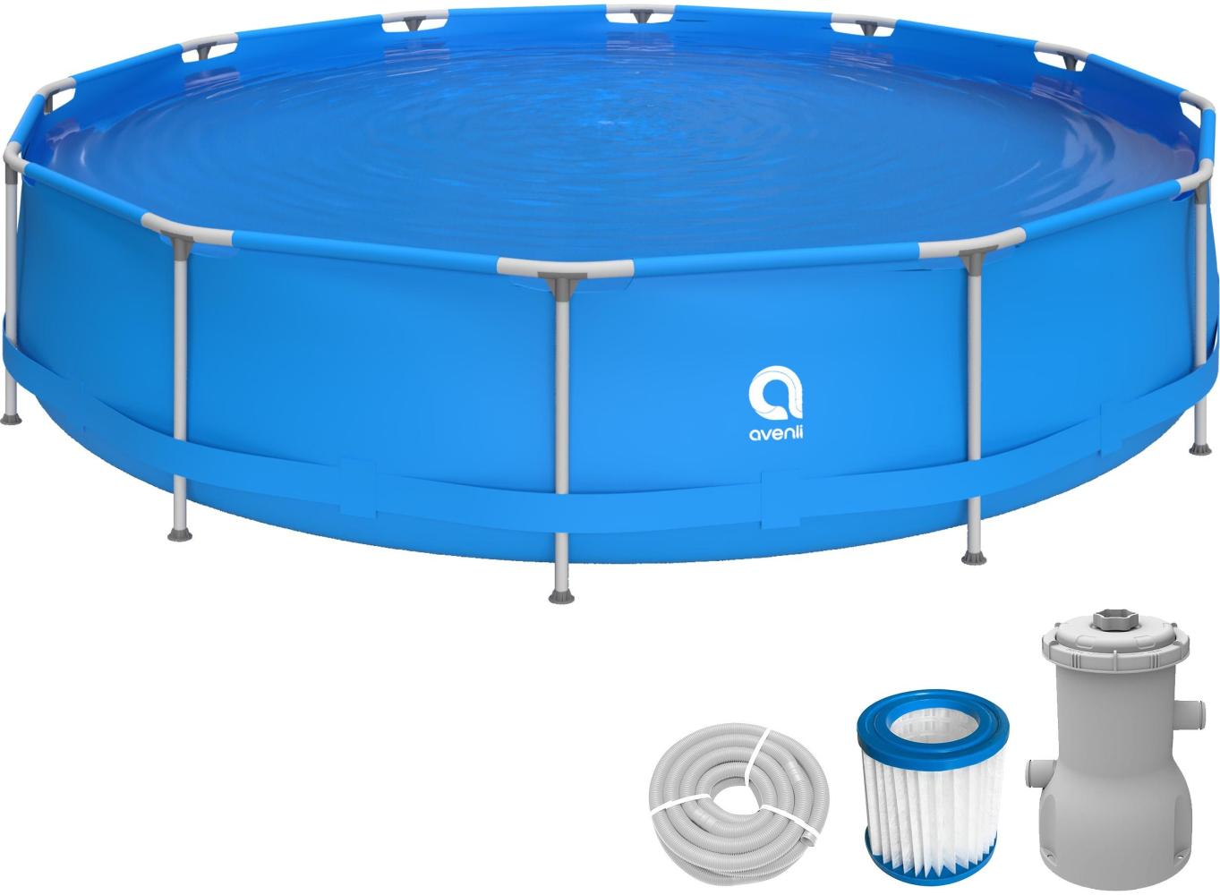 Avenli Frame Pool Set 420 x 84 cm, Aufstellpool rund, mit Pumpe, blau Bild 1