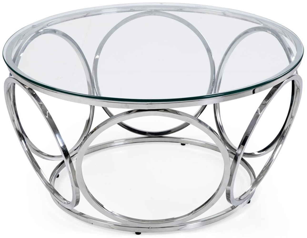 Couchtisch Silber und Klarglas 80 x 80 x 40 cm Bild 1