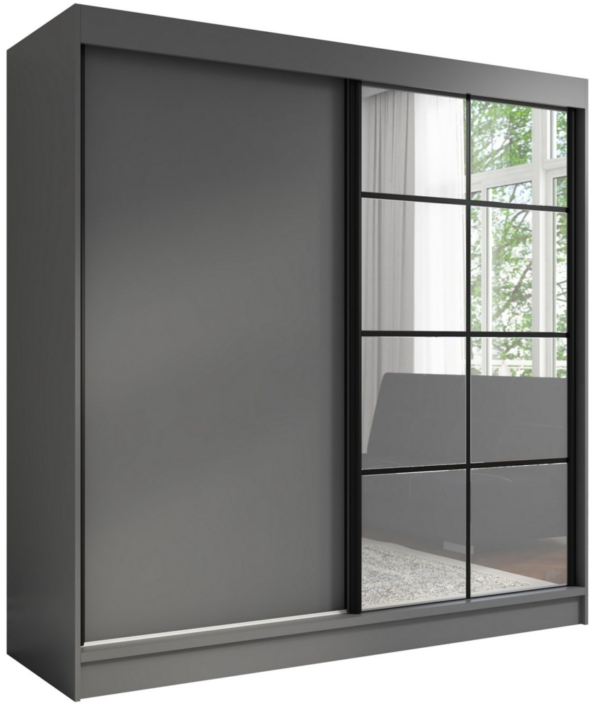 A&J MöbelLand GmbH Schwebetürenschrank TAVIRO 2-türiger Kleiderschrank mit Spiegel (Kostenlose Lieferung – nur für kurze Zeit! TOP ANGEBOT! Geräumiger Schrank mit einer Breite von 200 cm und Spiegel, ideal zur Aufbewahrung von Kleidung und Accessoires.... Bild 1