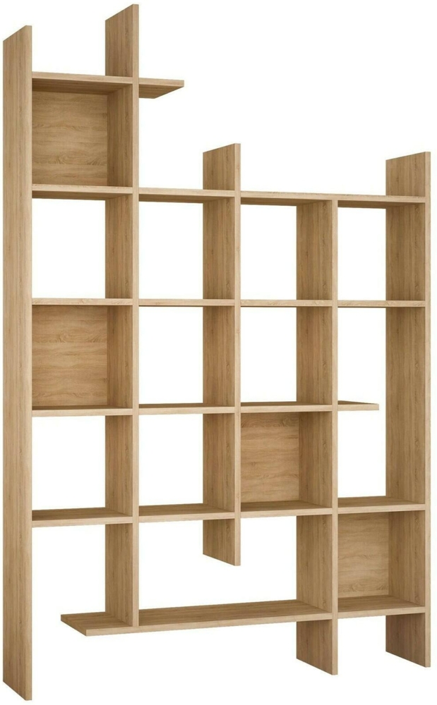 Dmora Bücherregal Achela, Büroregal, Mobiler Buchhalter, Bücherbrett, 122x26h188 cm, Eiche Bild 1