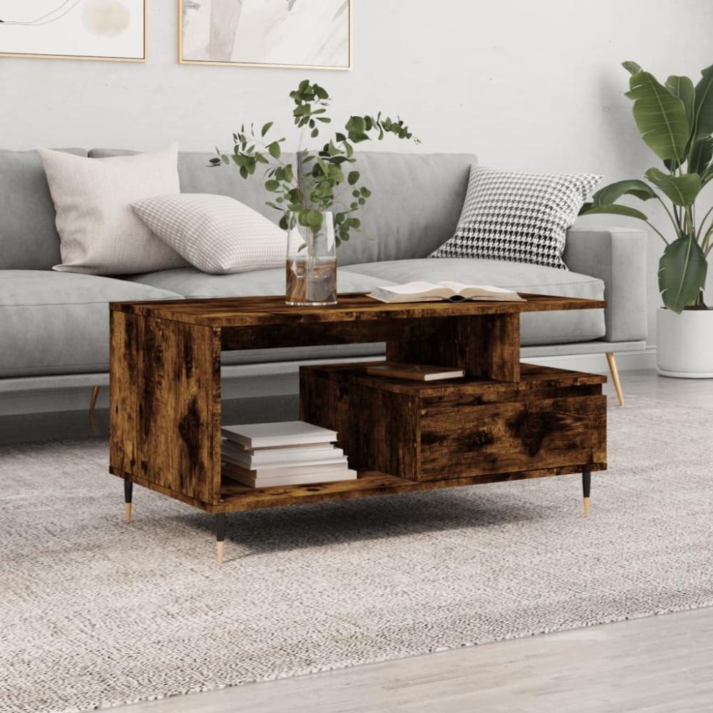 vidaXL Couchtisch Räuchereiche 90x49x45 cm Holzwerkstoff 831017 Bild 1