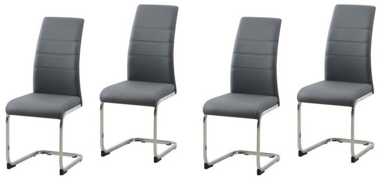 HTI-Living Freischwinger Schwingstuhl SallyC PU Grau (Set, 4 St), Freischwinger Esszimmerstuhl Kunstleder Bild 1