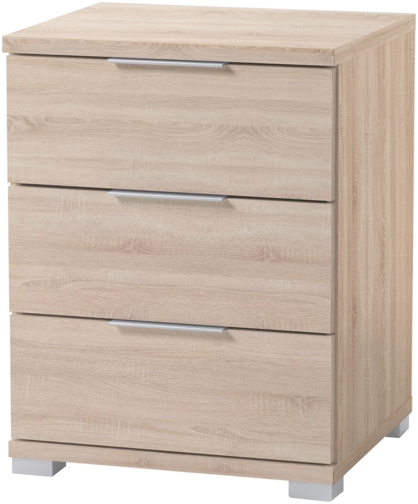 Nachtkommode >Smilla< in Eiche Sonoma, Melamin - 46x61x42cm (BxHxT) Bild 1