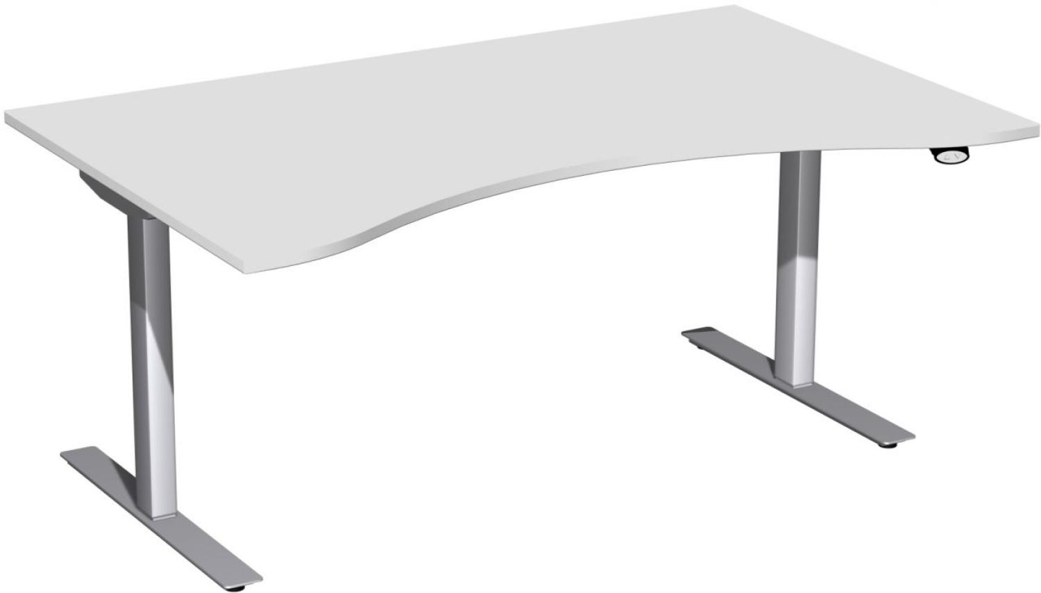 Elektro-Hubtisch 'Flex', höhenverstellbar, 160 x 100 x 68-116cm, Lichtgrau / Silber Bild 1