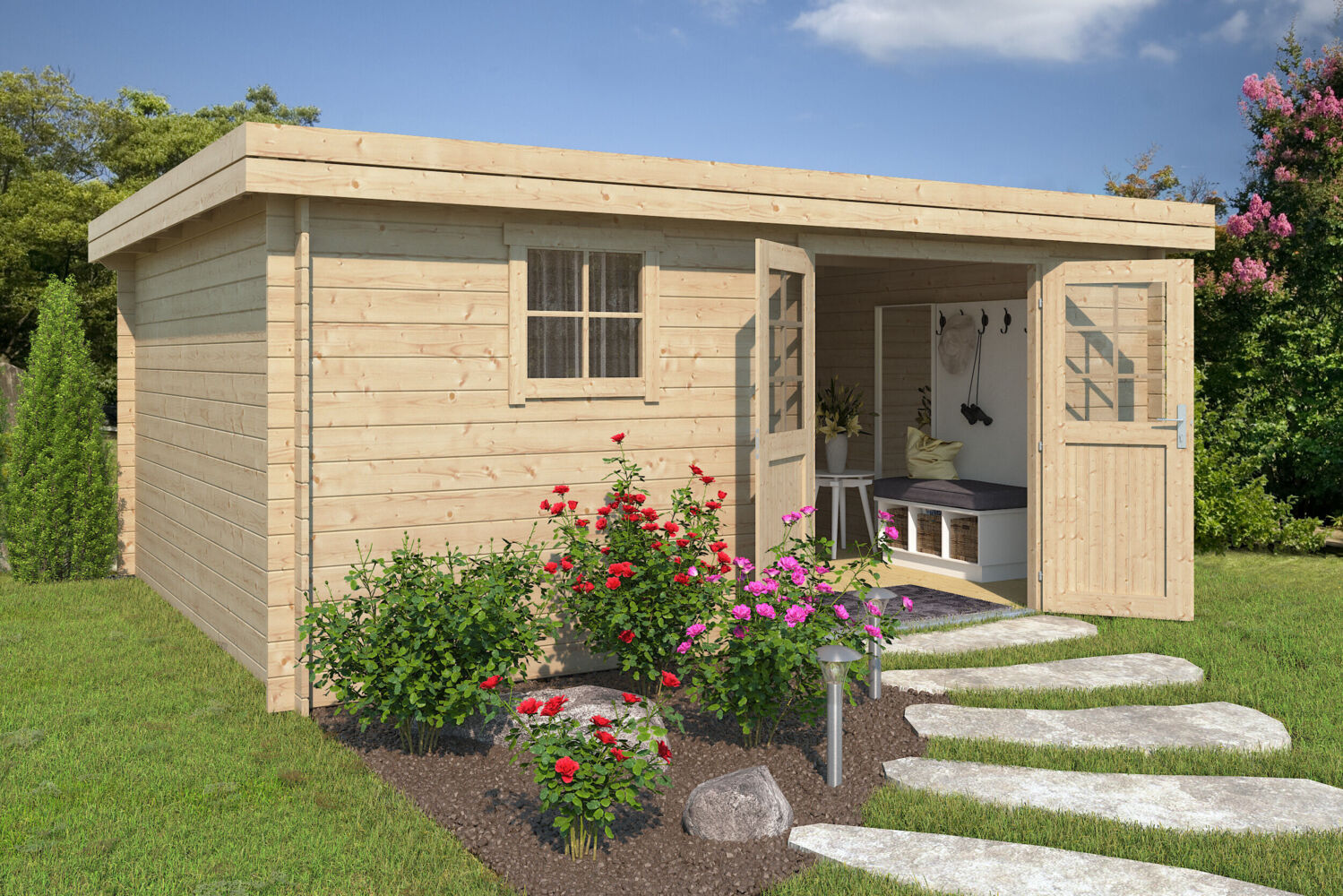 Fjordholz Gartenhaus Modell Linz 28 G Natur Bild 1