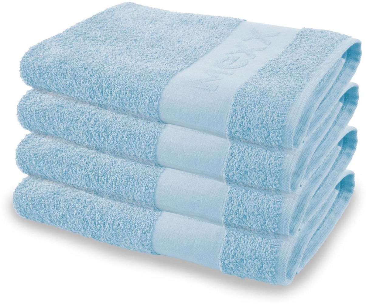 Mexx Badetuch ( 4er Pack / Hellblau ) groß 70x140cm, 100% Baumwolle - ÖKO-Tex , Duschtuch Premium Qualität 450gr/m², super saugfähig Bild 1