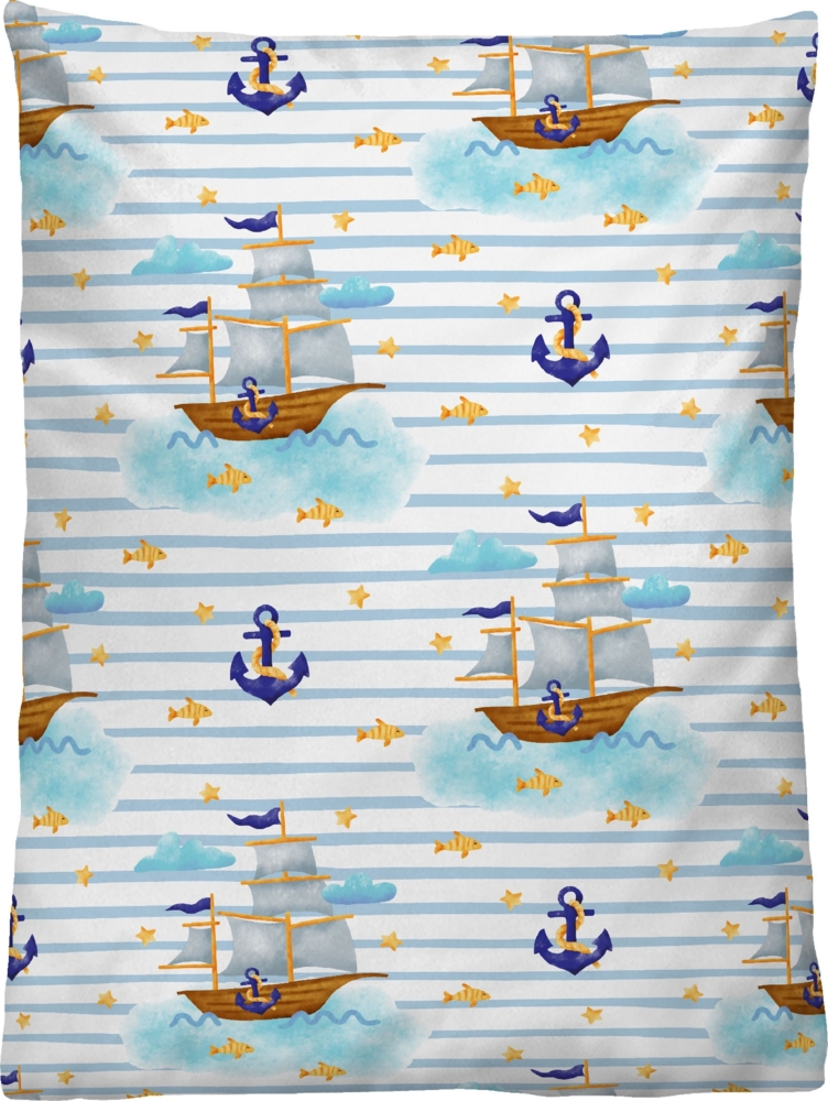 biberna Linon-Bettwäsche 0044491 SCHIFFE, ciel, 1x 100x135 cm + 1x 40x60 cm Bild 1