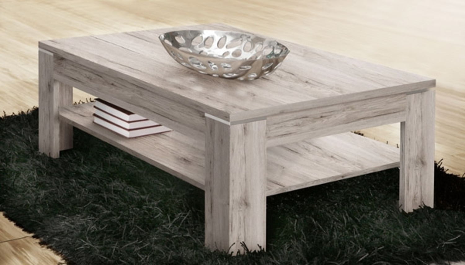 Couchtisch 120x75cm sandeiche rechteckig Wohnzimmertisch Ziertisch Bild 1