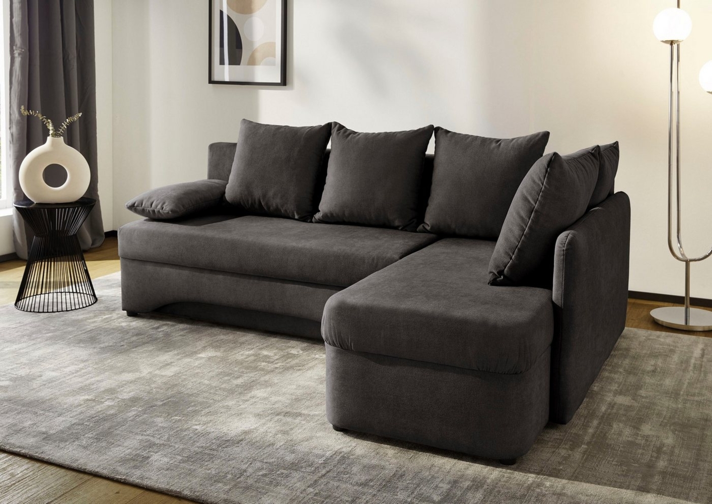 Jockenhöfer Gruppe Ecksofa Nivaris, L-Form, inklusive Gästebettfunktion, Stauraum/Bettkasten, 2 Rückenkissen und 2 Armlehnkissen Bild 1