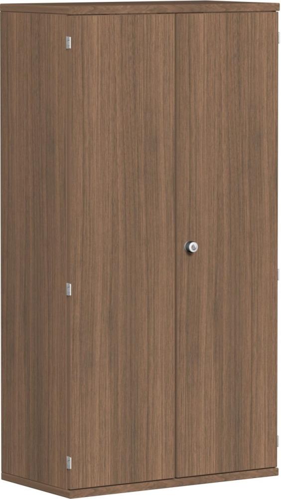 Garderobenschrank mit ausziehbarem Garderobenhalter, 80x42x154cm, Nussbaum Bild 1