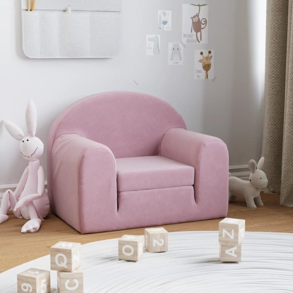 vidaXL Schlafsofa für Kinder Rosa Weich Plüsch 357021 Bild 1