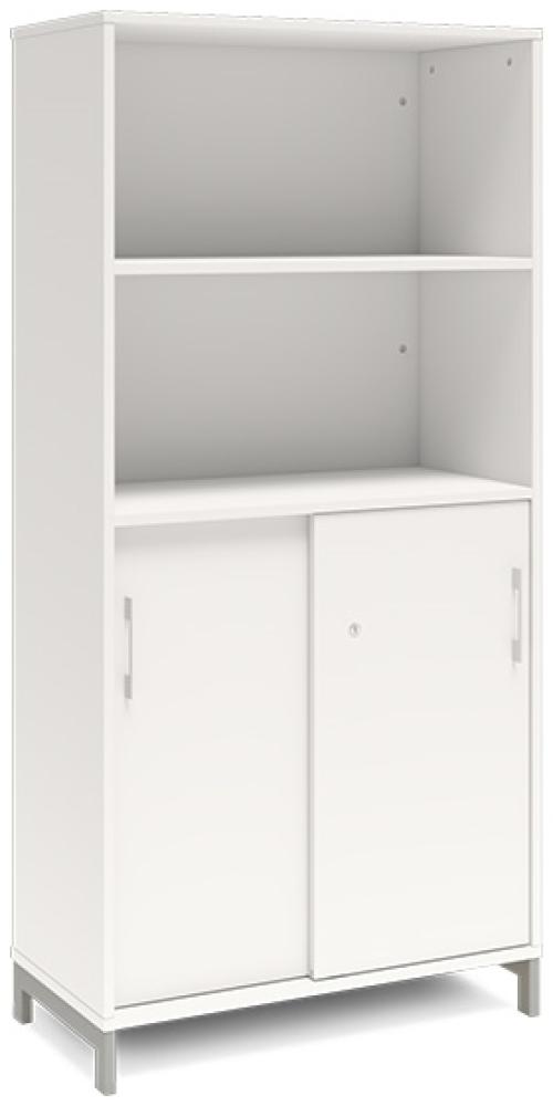 Büroschrank DNA 800x1660 mm Weiß/Weiß Schiebetür 4A4 Bild 1