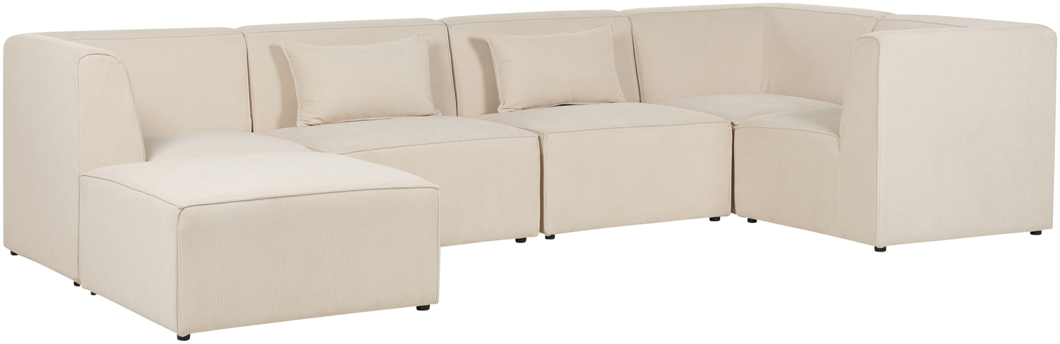 Sofa mit Ottomane LEMVIG Helles Beige Linksseitig Bild 1