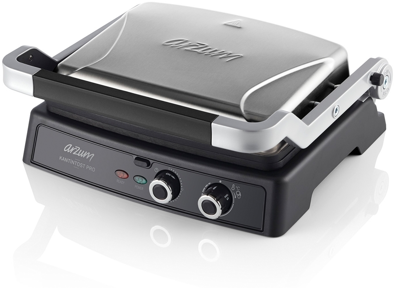 Arzum Tostçu Delux 2000W, Kontaktgrill Sandwichmaker Sandwich-Toaster Silber Bild 1