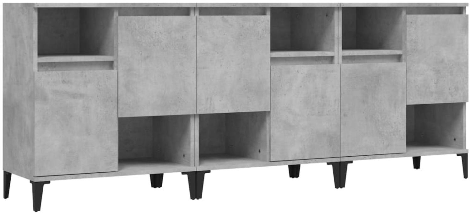 vidaXL Sideboards 3 Stk. Betongrau 60x35x70 cm Holzwerkstoff 3185747 Bild 1