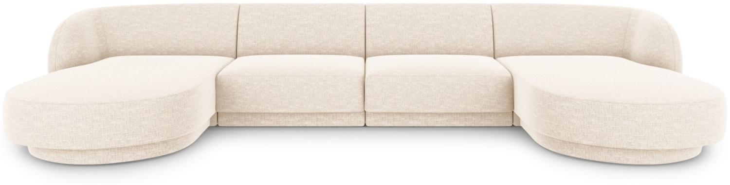 Micadoni 5-Sitzer Panorama Sofa Miley | Bezug Light Beige | Beinfarbe Black Plastic Bild 1