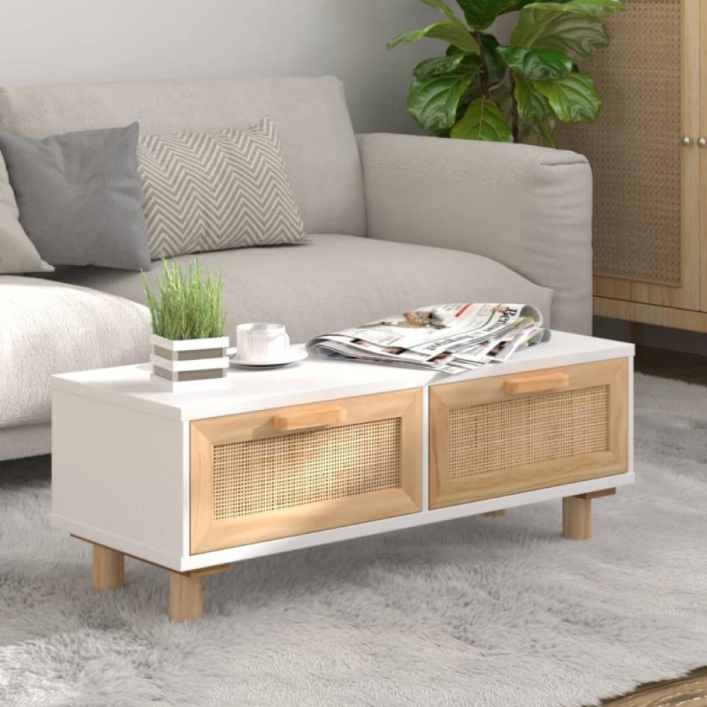 vidaXL Couchtisch Weiß 80 x 40 x 30 cm Holzwerkstoff & Massivholz Kiefer [345621] Bild 1