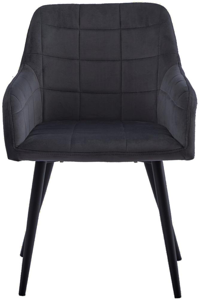 Esszimmer Armlehnstuhl Samt anthrazit schwarz Metallbeine LARS 524223 Bild 1