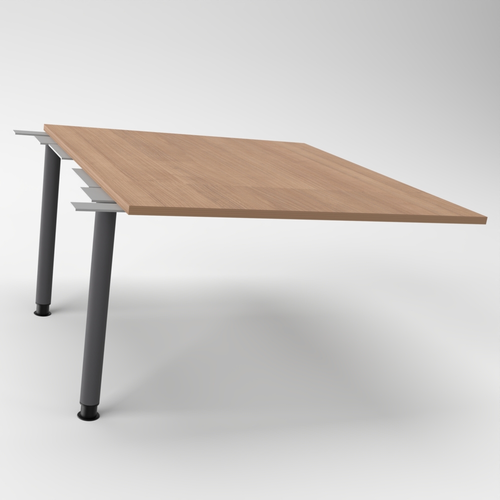 Rheinland Möbel Verkettungsplatte KONTI 120x130 cm – Erweiterungselement in Weiß mit graphitfarbenen Rundrohrfüßen, Anbautisch für KONTI Konferenztische 280/400/520 cm Bild 1