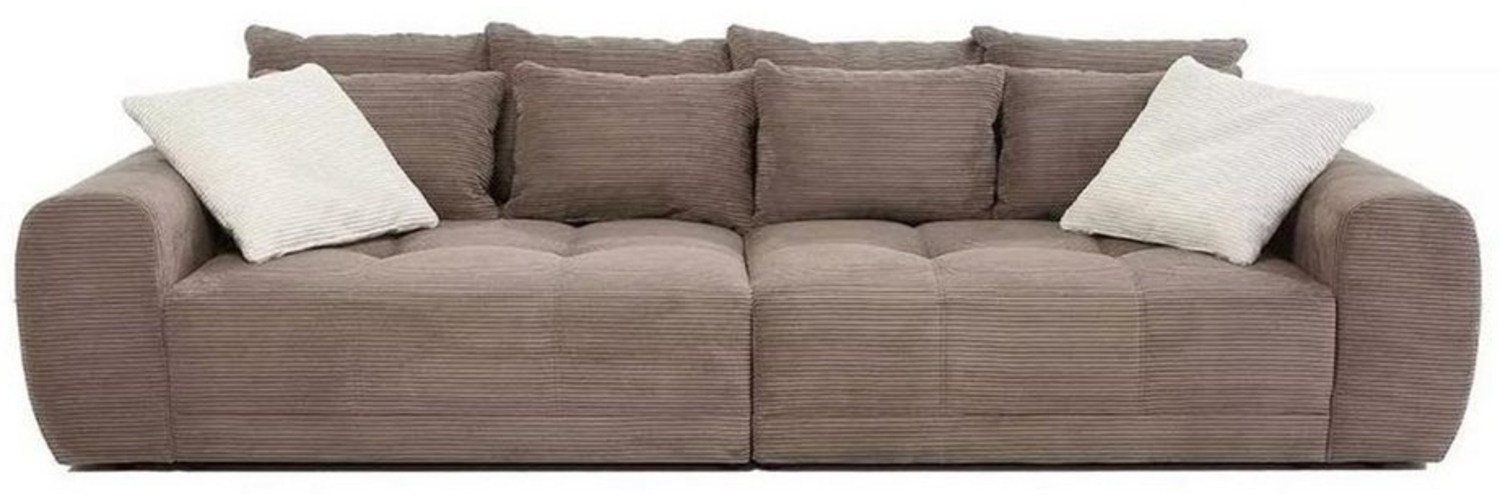 Liadomo Big-Sofa Janni, Megasofa, Cordbezug taupe, extra tiefe Sitzfläche, mit zehn Kissen Bild 1