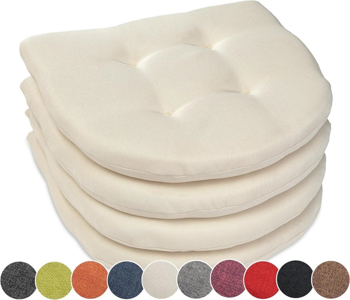 sunnypillow Stuhlkissen 4er Set Auflage 40x40 für Stühle, Bänke in Haus und Garten dick 5cm, Sitzkissen Sitzauflage Stuhlauflage Gartenkissen Esszimmerstuhl Bild 1