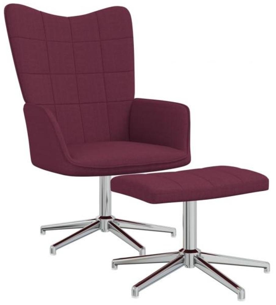 vidaXL Relaxsessel mit Hocker Lila Stoff, Drehbar [328006] Bild 1
