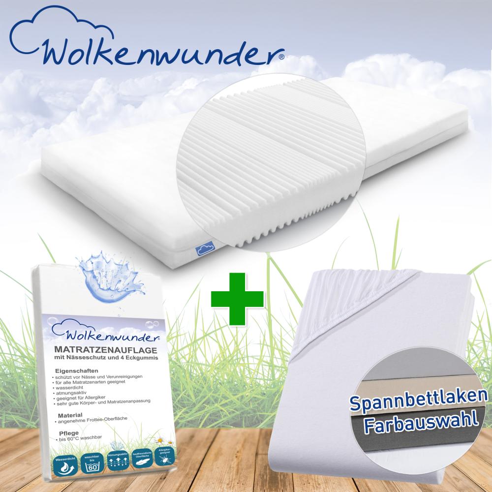 Wolkenwunder Multi Matratze / Hygieneauflage / Spannbetttuch (hellgrau) 90x200 cm Bild 1