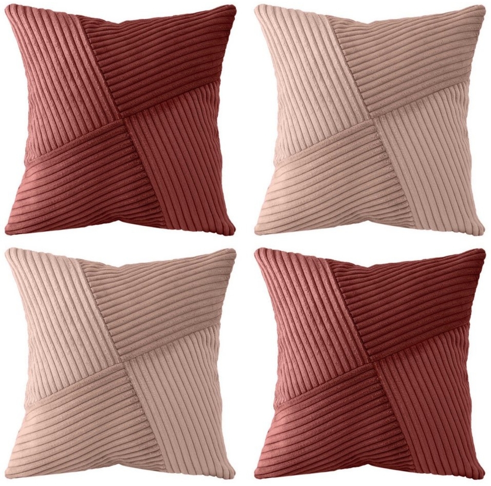 Amilian Kissenhüllen - 4er Set Kissenbezug, Kissenbezüge - Zierkissenbezüge, (4 Stück), 40x40 cm, Kissenhülle für Sofakissen, Dekokissen, Zierkissen, Kissen Bild 1