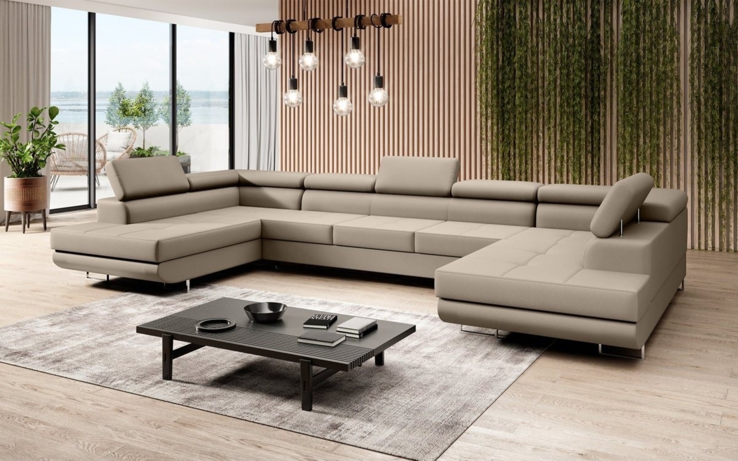 Luxusbetten24 Schlafsofa Designer Sofa Taormina, mit Stauraum und Schlaffunktion Bild 1