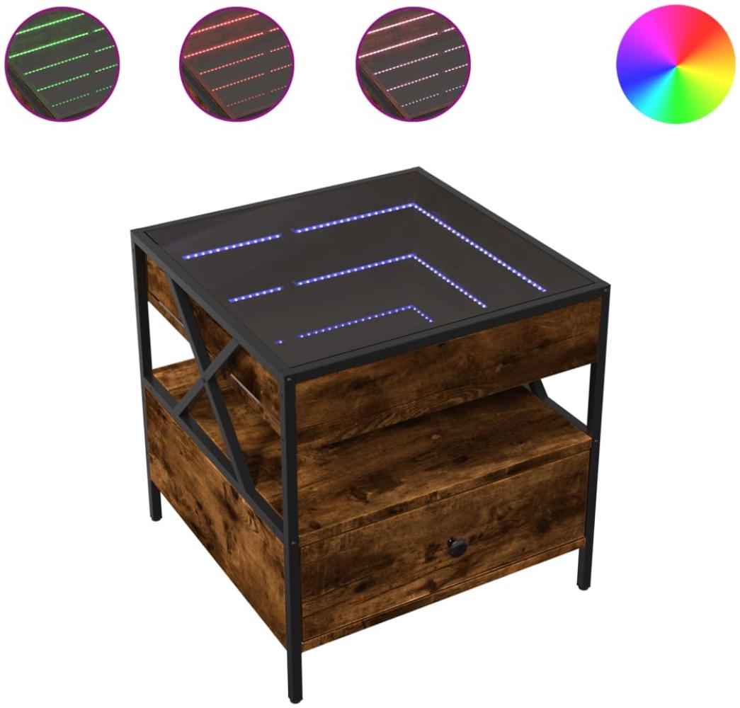 vidaXL Couchtisch mit Infinity-LED Räuchereiche 50x50x51 cm 847714 Bild 1