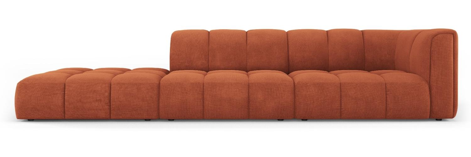 Micadoni Modulares Sofa Serena 4-Sitzer offene Seite Links Strukturierter Stoff Orange Bild 1