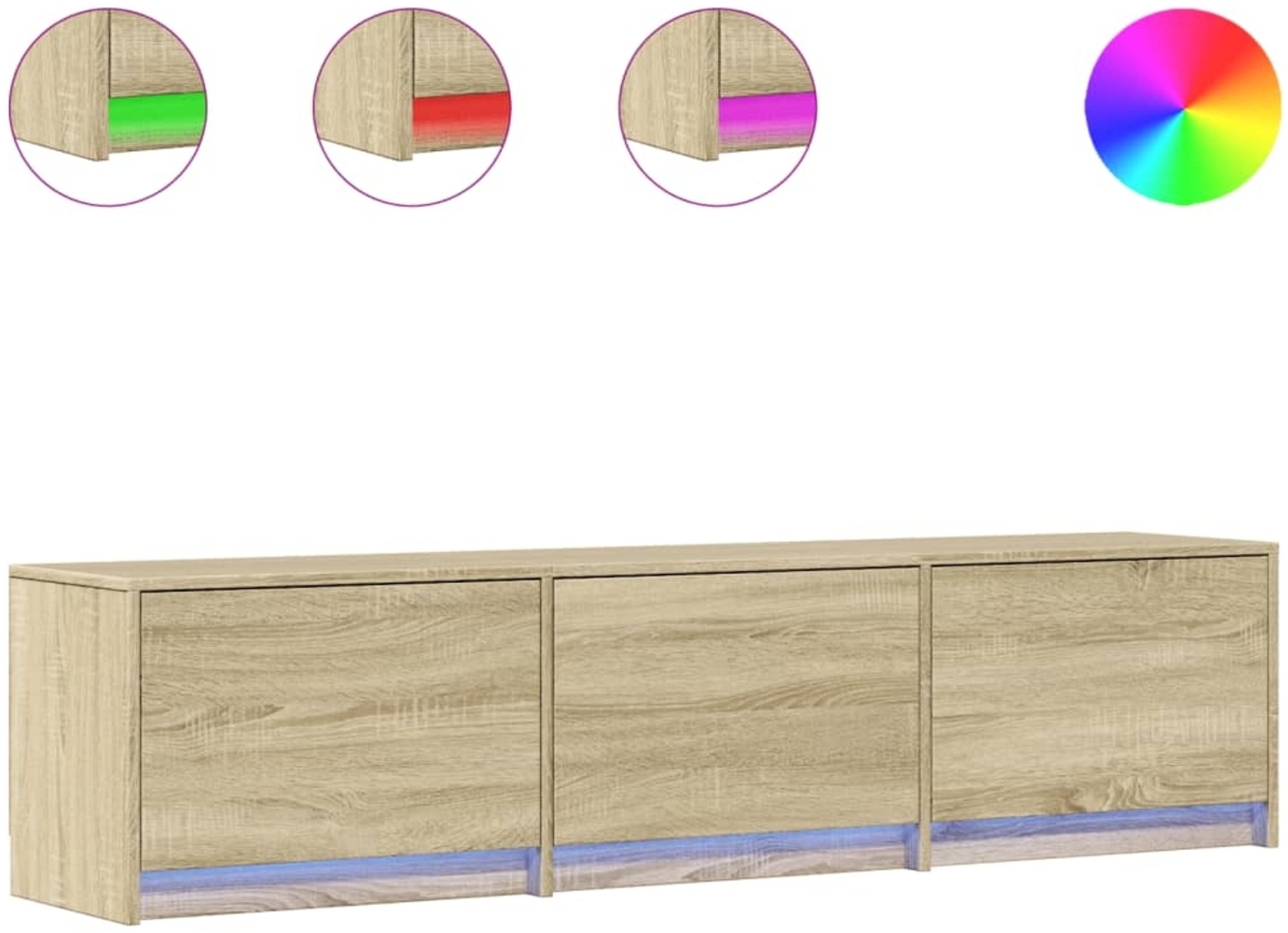 vidaXL TV-Schrank mit LED-Beleuchtung Sonoma-Eiche 165x34x40 cm 852252 Bild 1