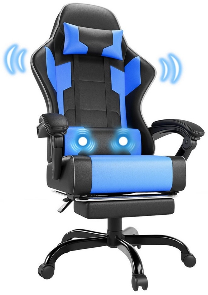 HOMALL Gaming-Stuhl Bürostuhl mit Massagefunktion, Fußstütze, ergonomischer Gaming Stuhl Bild 1