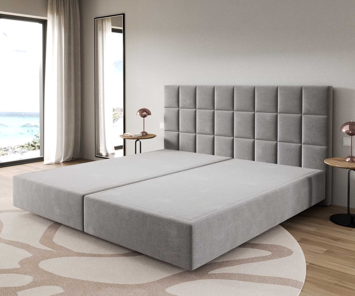 Boxspringgestell Dream-Fine Mikrofaser Grau 200x200 cm Bild 1