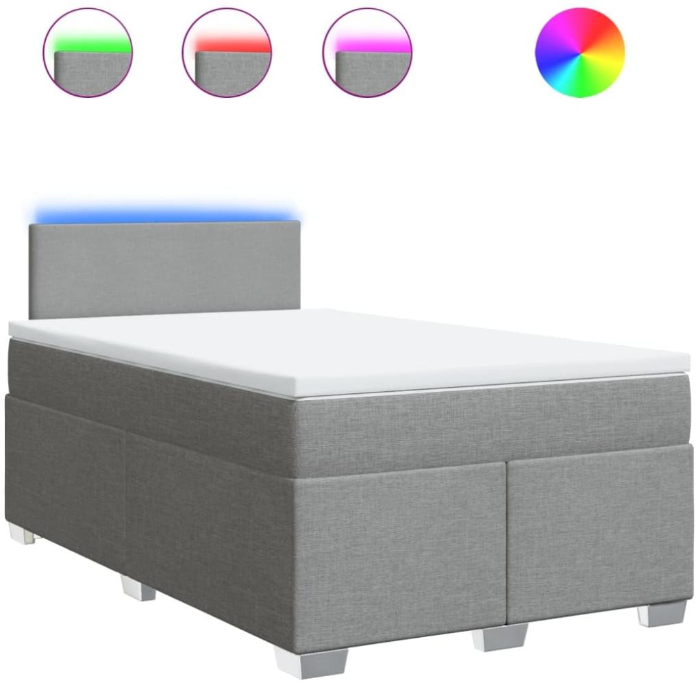 vidaXL Boxspringbett mit Matratze Hellgrau 120x190 cm Stoff 3288120 Bild 1