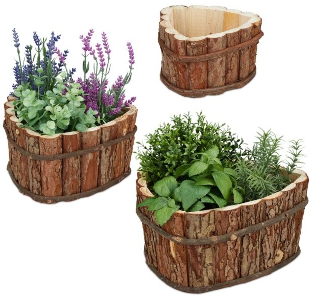 Blumenkasten aus Holz im 3er Set Bild 1