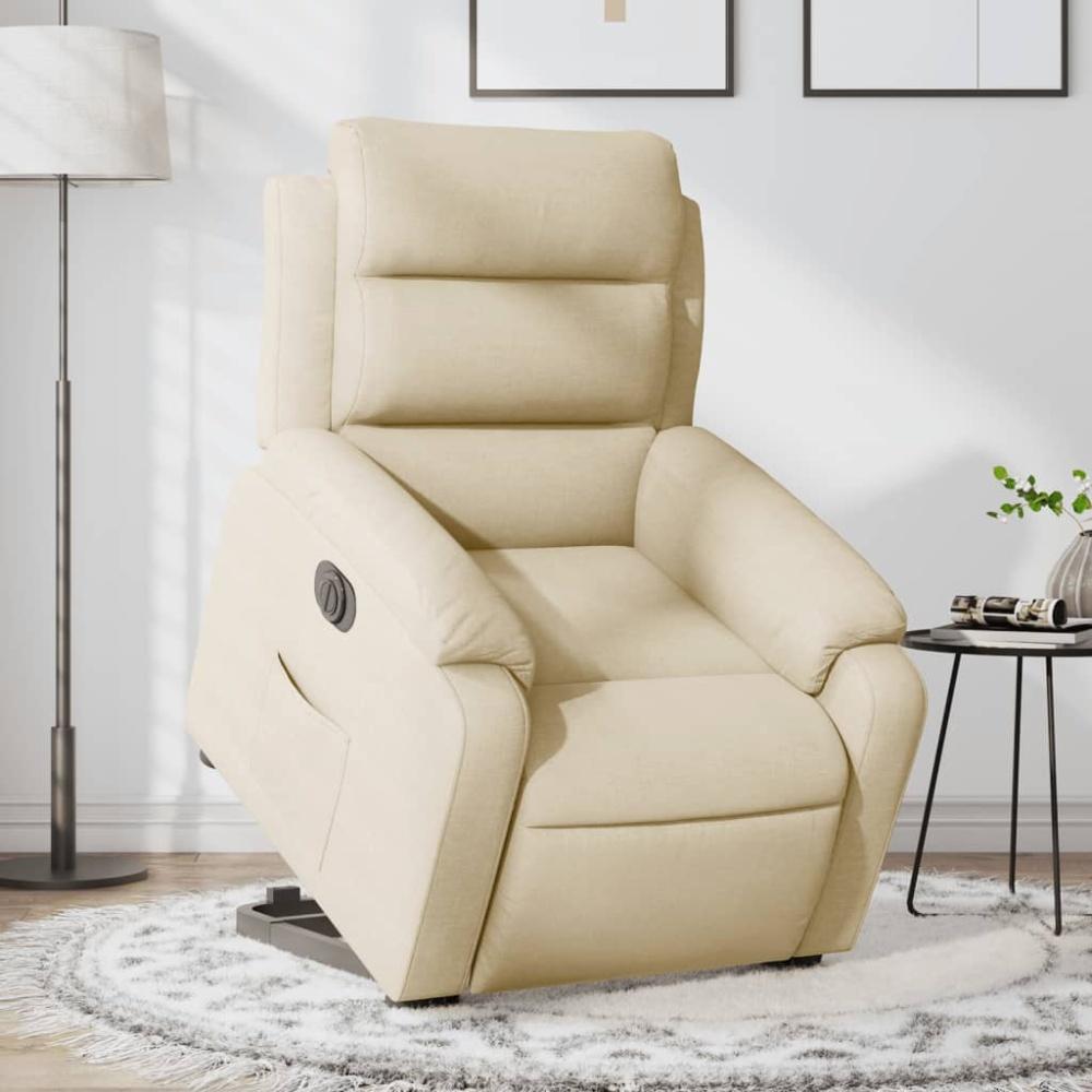 vidaXL Relaxsessel mit Aufstehhilfe Elektrisch Creme Stoff 3205013 Bild 1